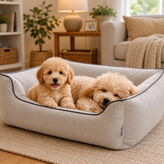 Pets SlumberSoft Cotton Comfort Dog Bed-grey