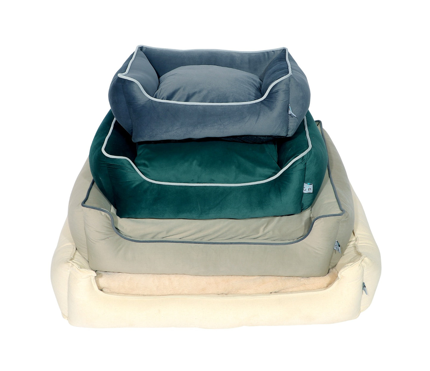 Polyester Rectangular Medium Dog Bed-Green