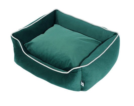 Polyester Rectangular Medium Dog Bed-Green