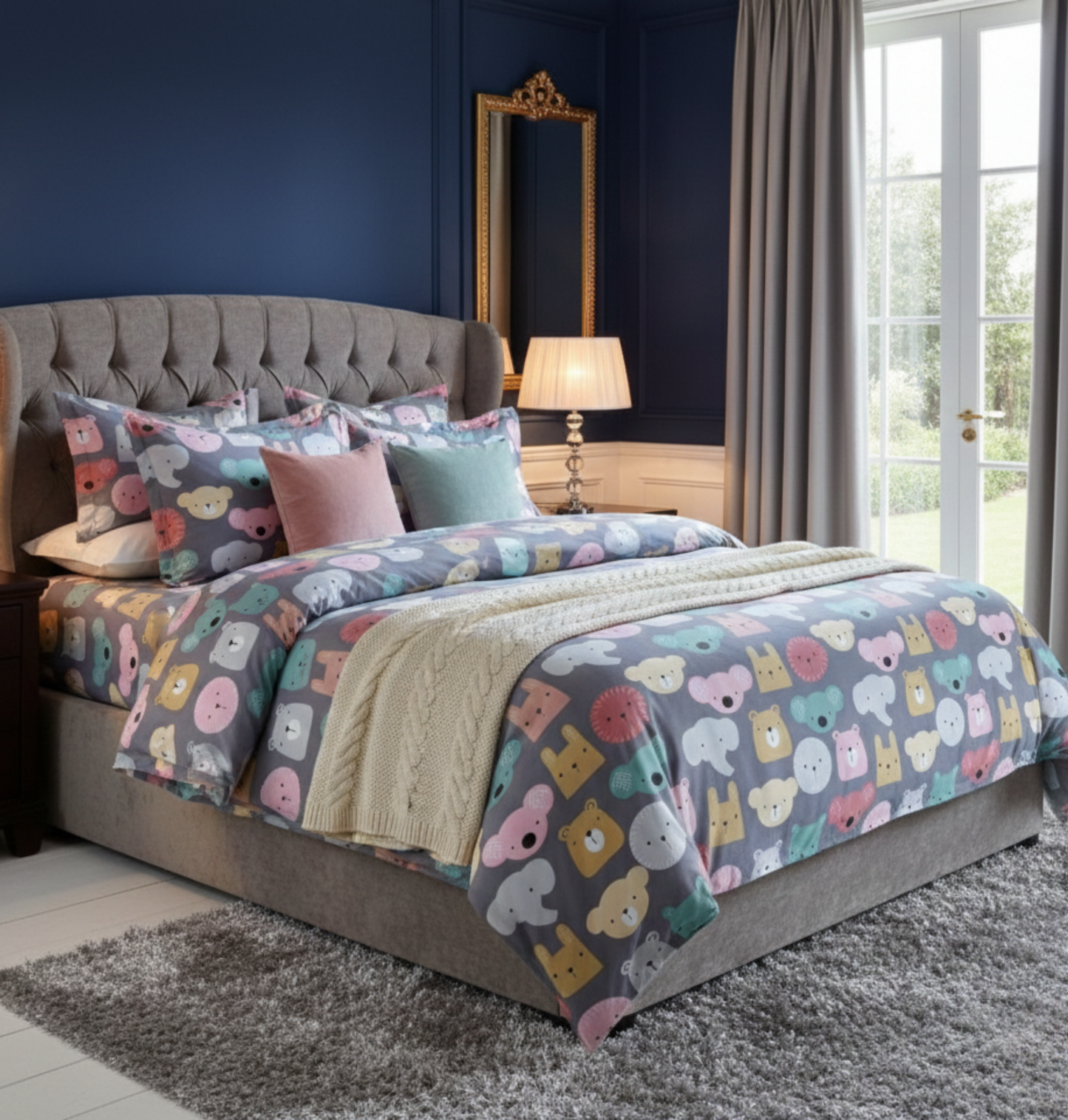 Dream Wags Teddy Ready Bedsheet with 2 Pillow Covers