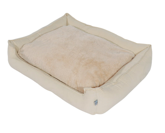 Pets SlumberSoft Cotton Comfort Dog Bed-Beige