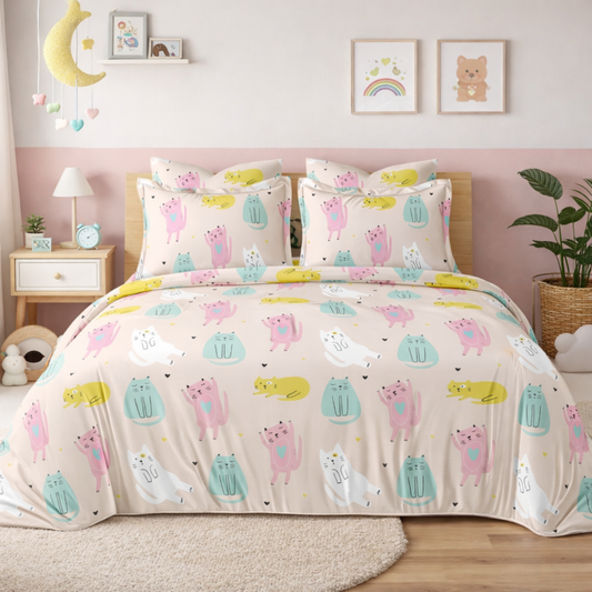 Dream Wags Cat Theme bedsheet