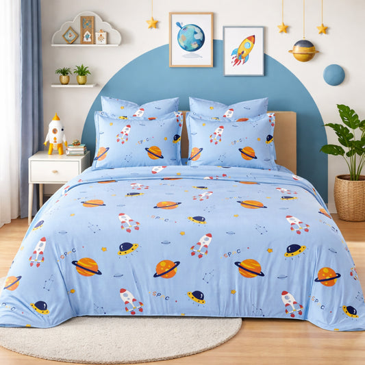Blue galaxy Theme bedsheet