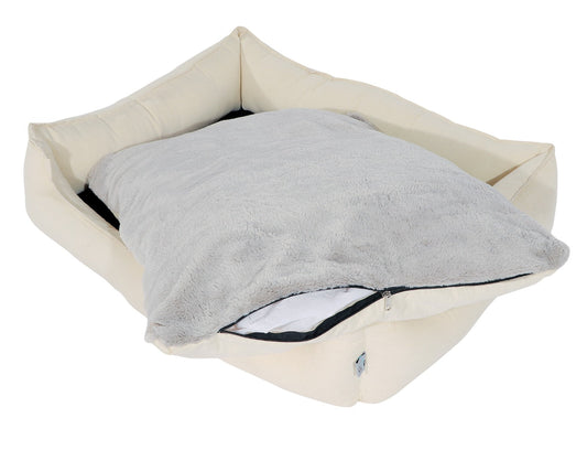 Dream Wags Soft Cotton All-Season Dog Bed (with Fur Side)