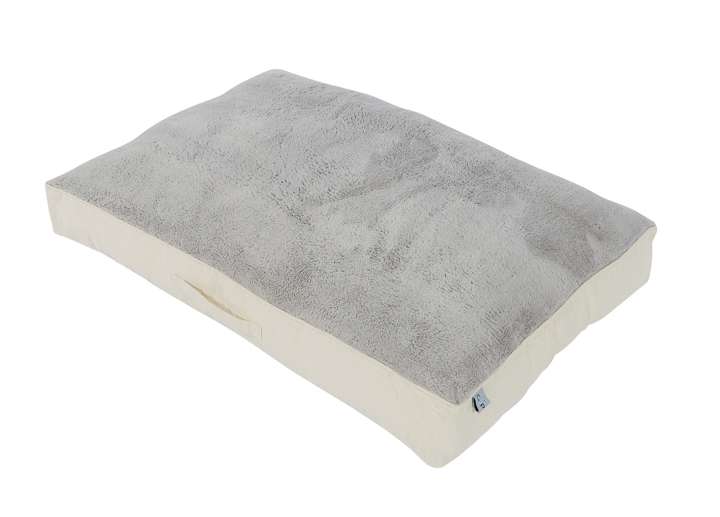 Polyester Rectangular Beige Dog Bed - Grey