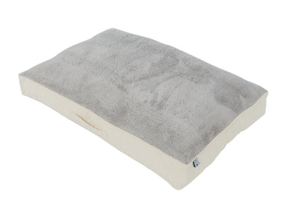 Polyester Rectangular Beige Dog Bed - Grey