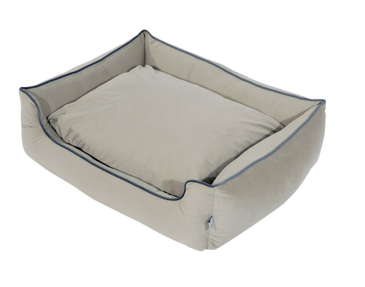 Polyester Rectangular  Medium Dog Bed-Grey