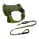 Hank Tactical Dog Harness & Tactical Bungee Dog Leash (Combo - Green)
