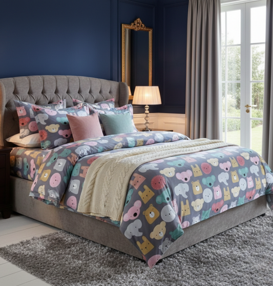 Dream Wags Teddy Ready Bedsheet with 2 Pillow Covers